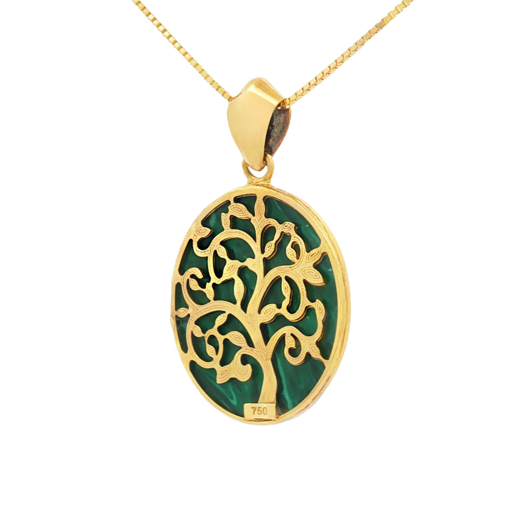 DIJE ÁRBOL DE LA VIDA CON MALAQUITA