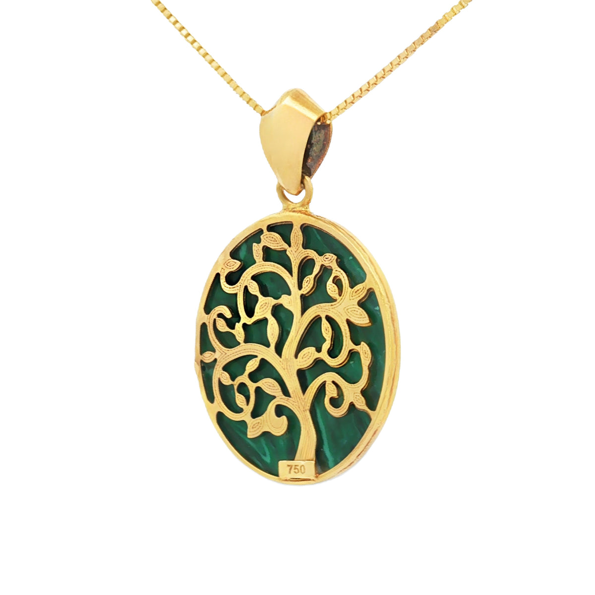 DIJE ÁRBOL DE LA VIDA CON MALAQUITA