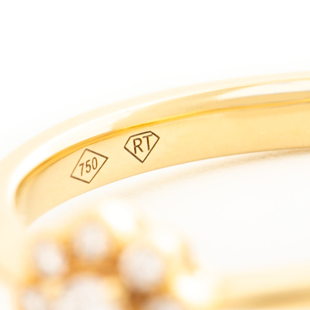 ANILLO SOLITARIO FLOR CON DIAMANTES