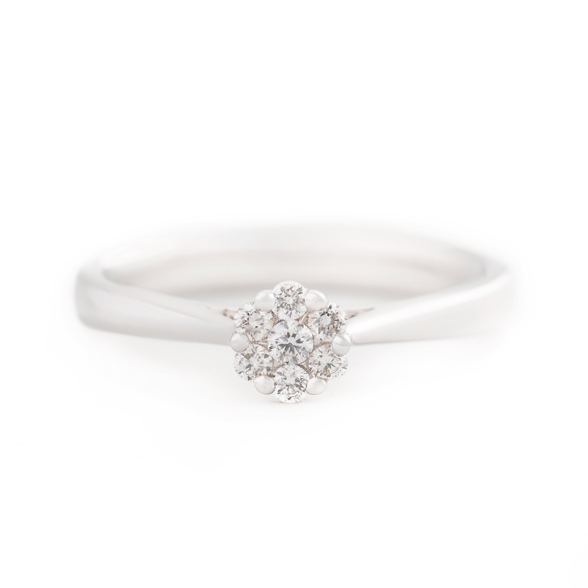 ANILLO SOLITARIO FLOR CON DIAMANTES