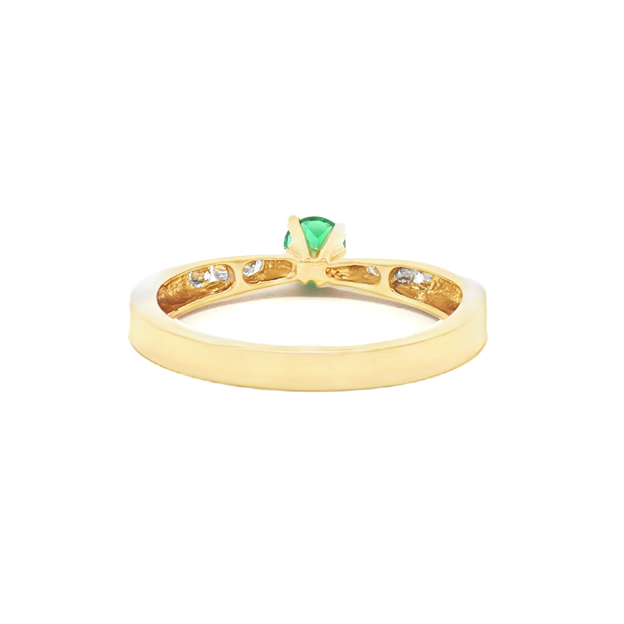 ANILO SOLITARIO ESMERALDA Y DIAMANTES