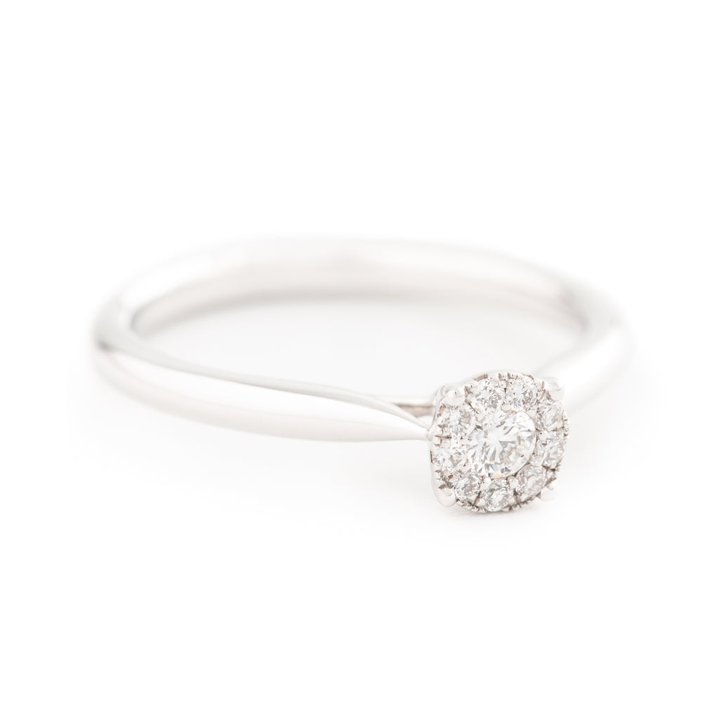 ANILLO SOLITARIO FLOR CON DIAMANTES