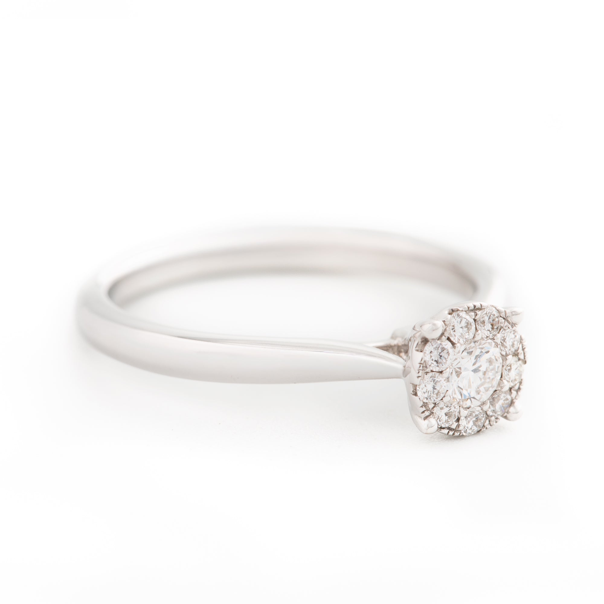 ANILLO SOLITARIO FLOR CON DIAMANTES