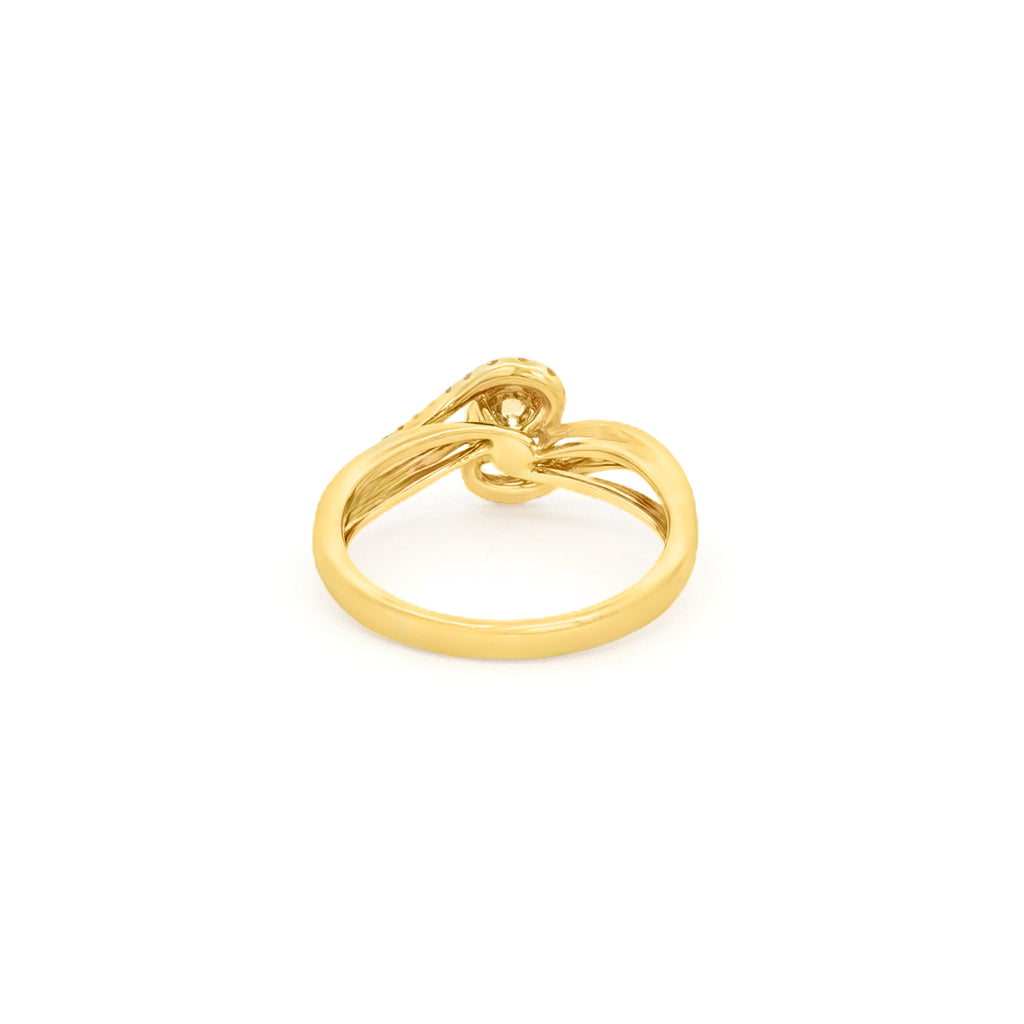 ANILLO SOLITARIO FLOR CRUZADO CON DIAMANTES
