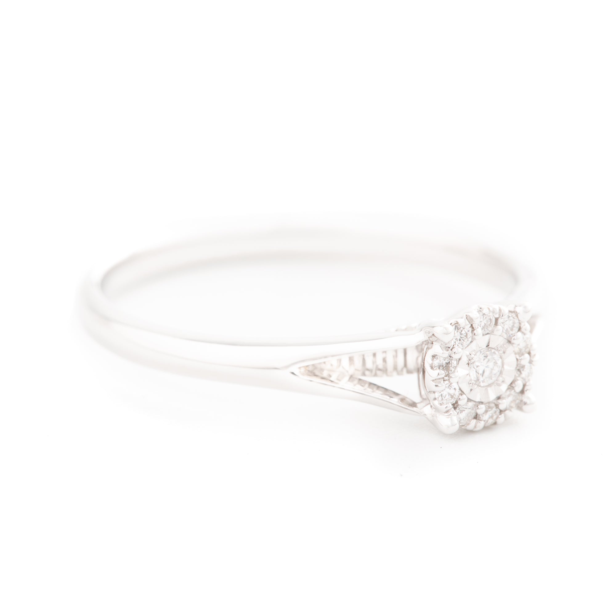 ANILLO SOLITARIO FLOR CON DIAMANTES