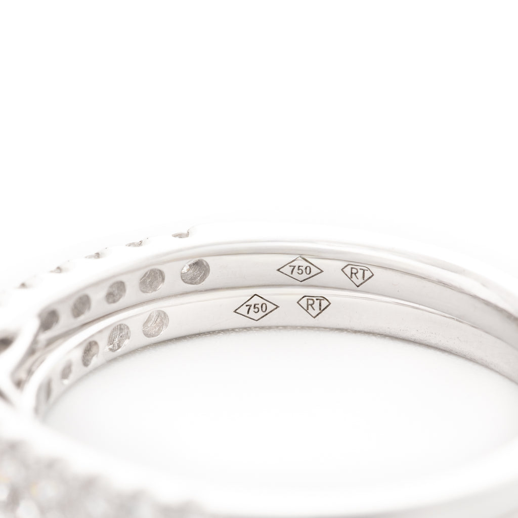 DUPLA ANILLO FLOR Y ARGOLLA CON DIAMANTES