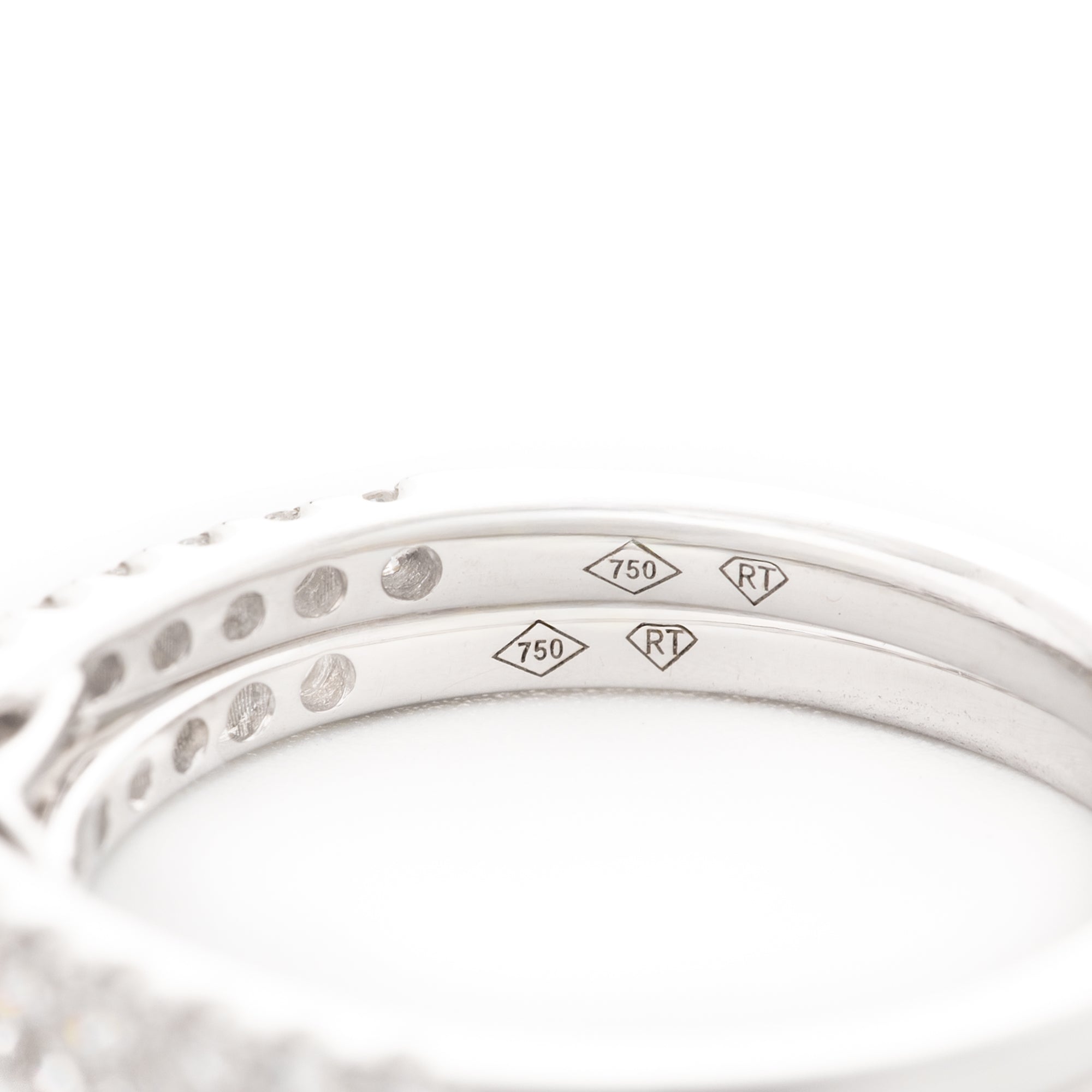 DUPLA ANILLO FLOR Y ARGOLLA CON DIAMANTES