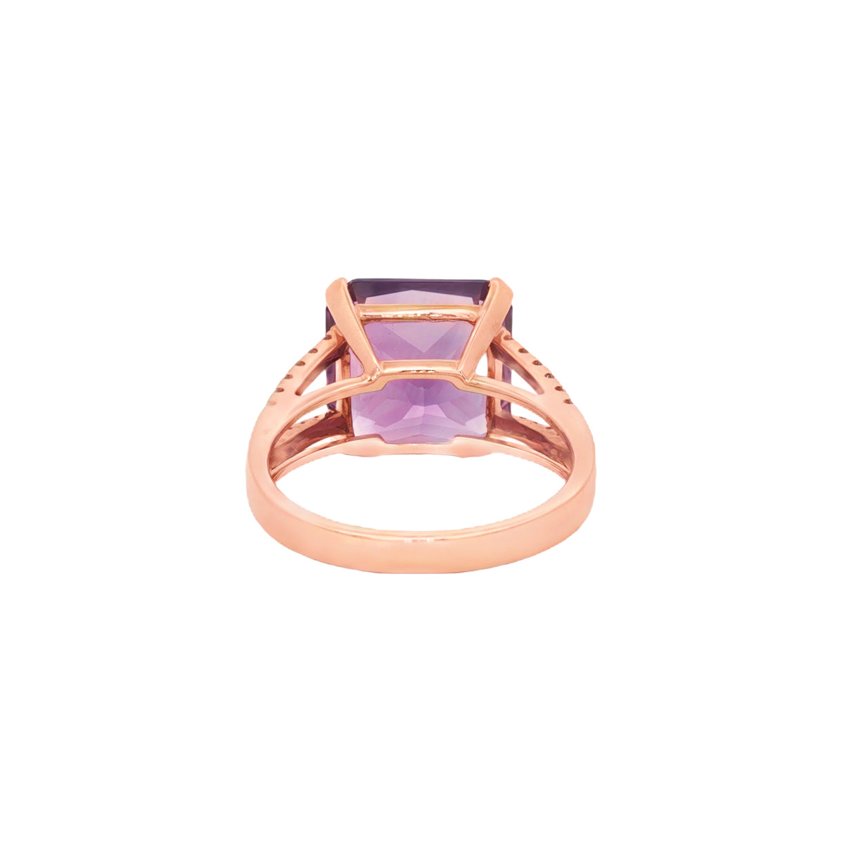 ANILLO CON AMATISTA Y DIAMANTES