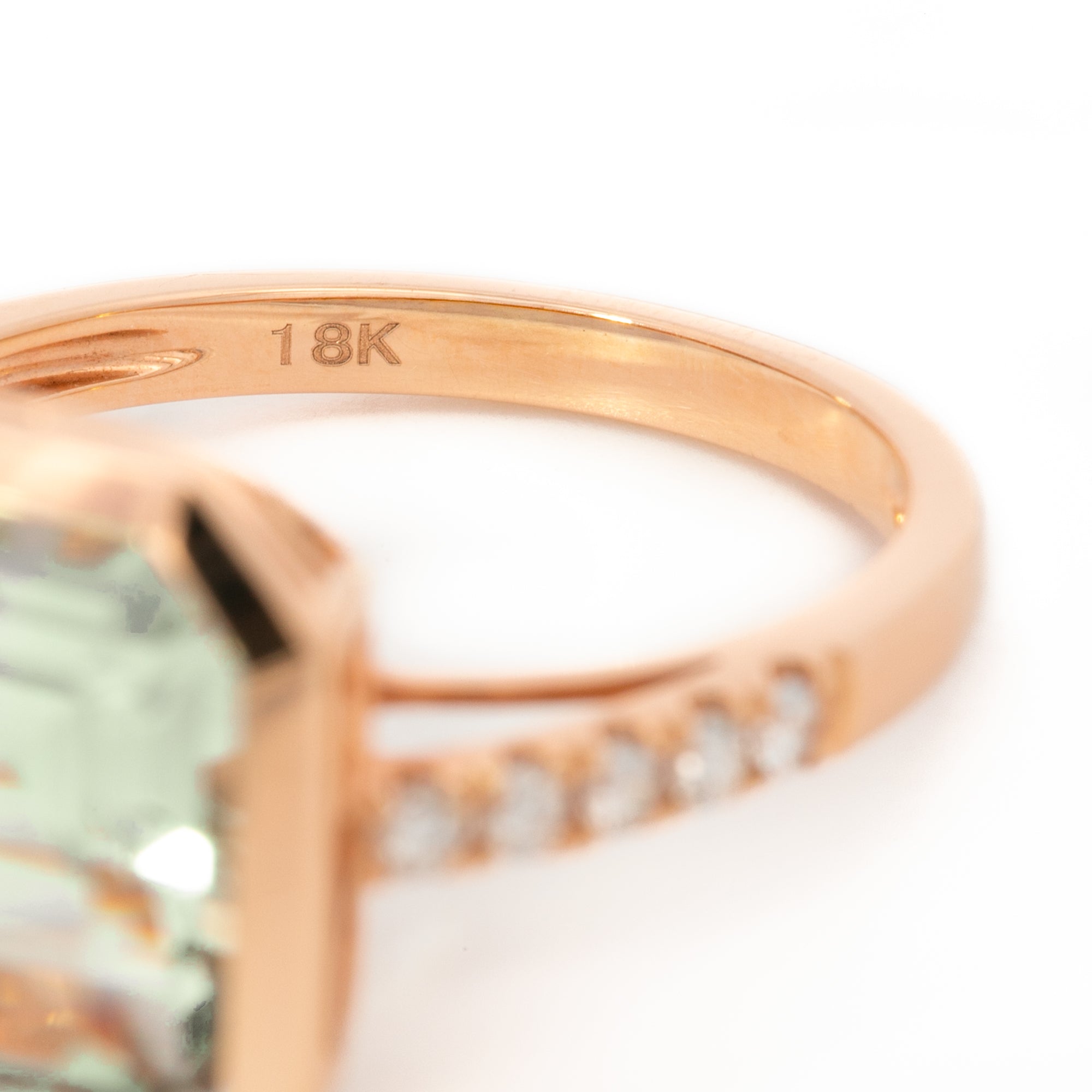 ANILLO AMATISTA VERDE DIAMANTES CUADRADO