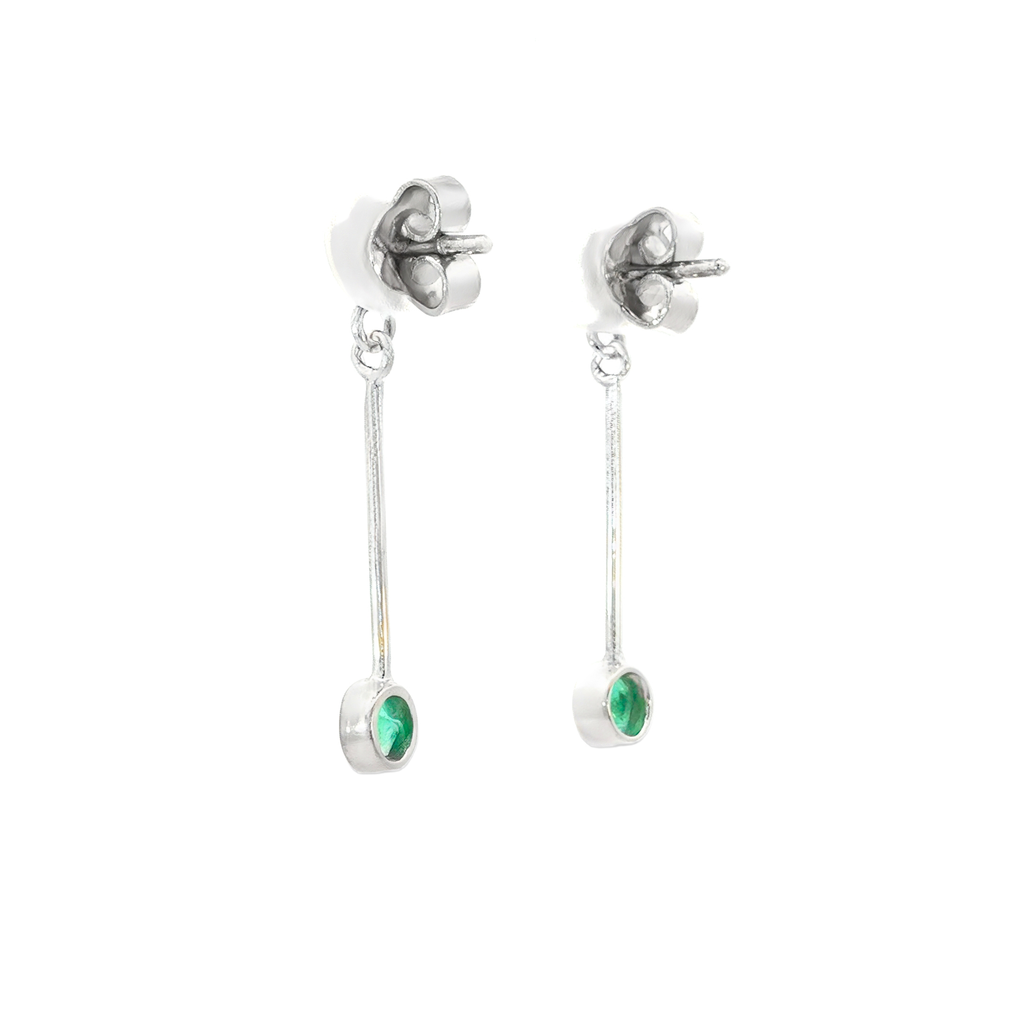 ARETES LARGOS CON ESMERALDAS
