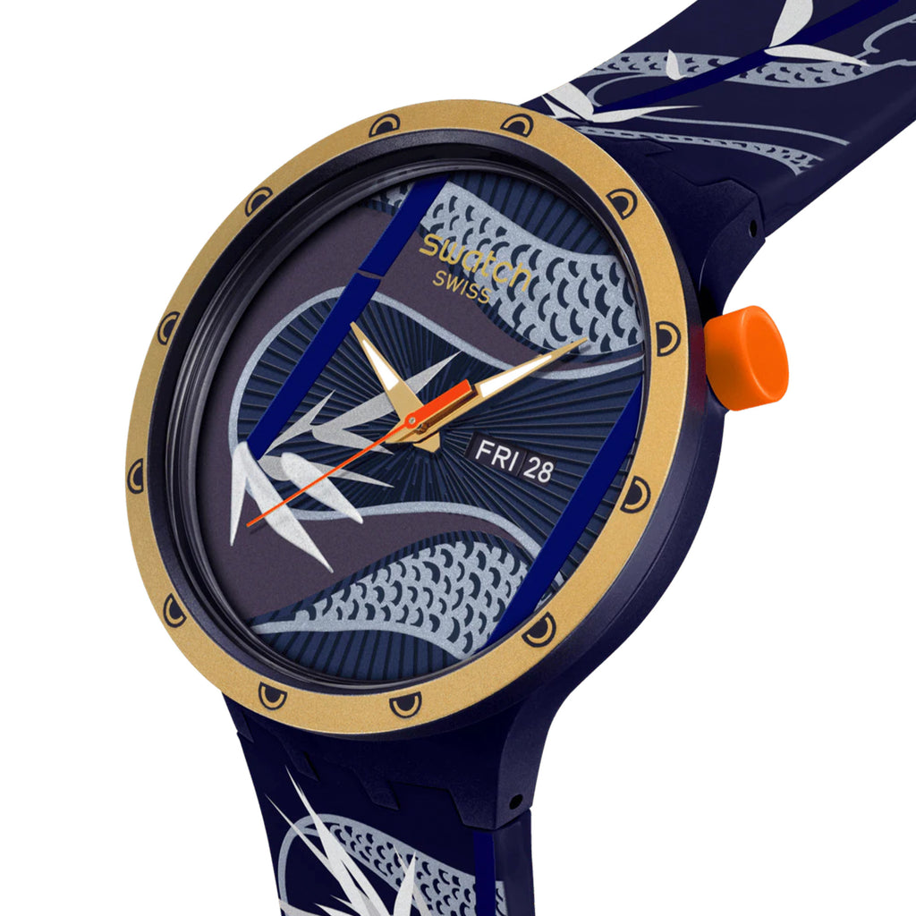 Reloj Swatch Big Bold Blue and Golden Lithe Dancer Unisex