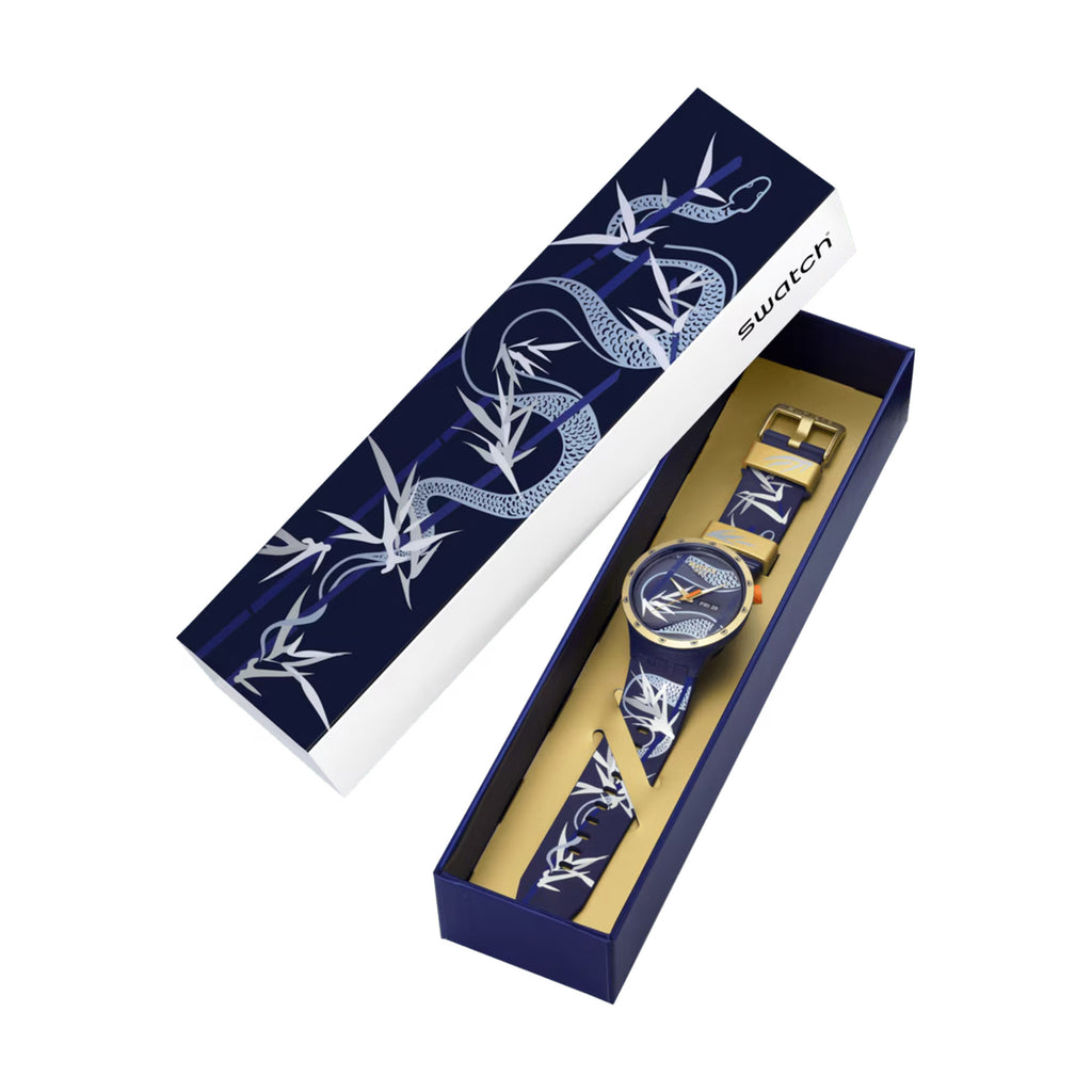 Reloj Swatch Big Bold Blue and Golden Lithe Dancer Unisex