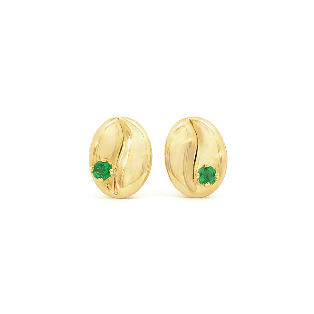 ARETES GRANO CAFÉ CON ESMERALDA