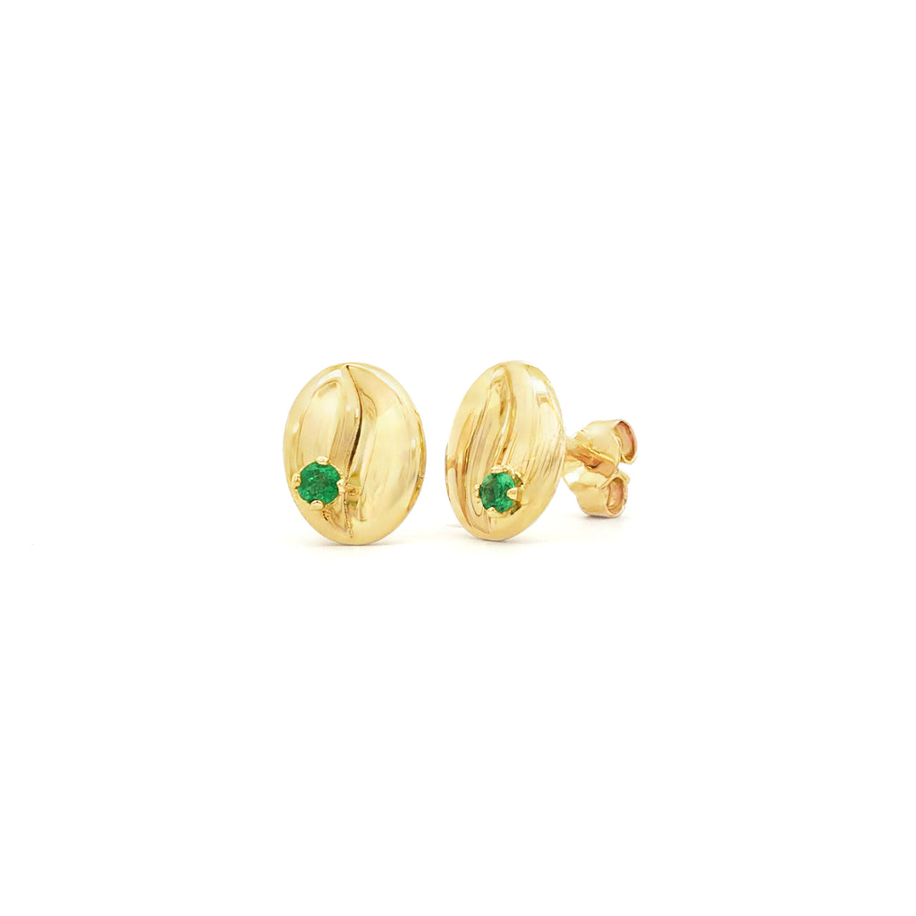 ARETES GRANO CAFÉ CON ESMERALDA