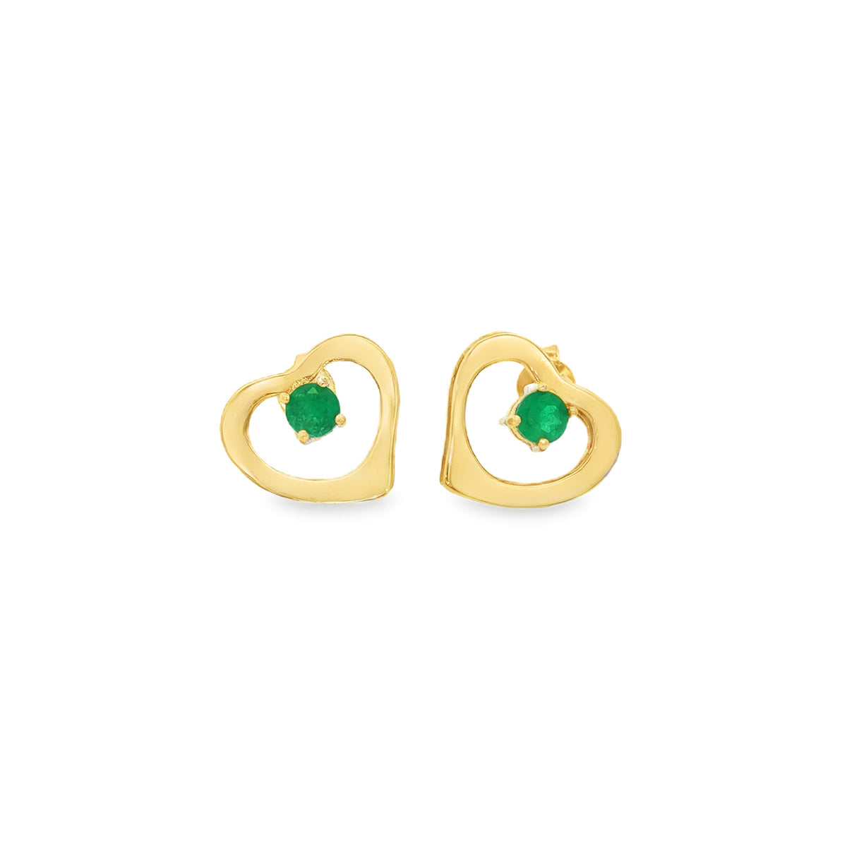 ARETES CORAZÓN DE ESMERALDAS