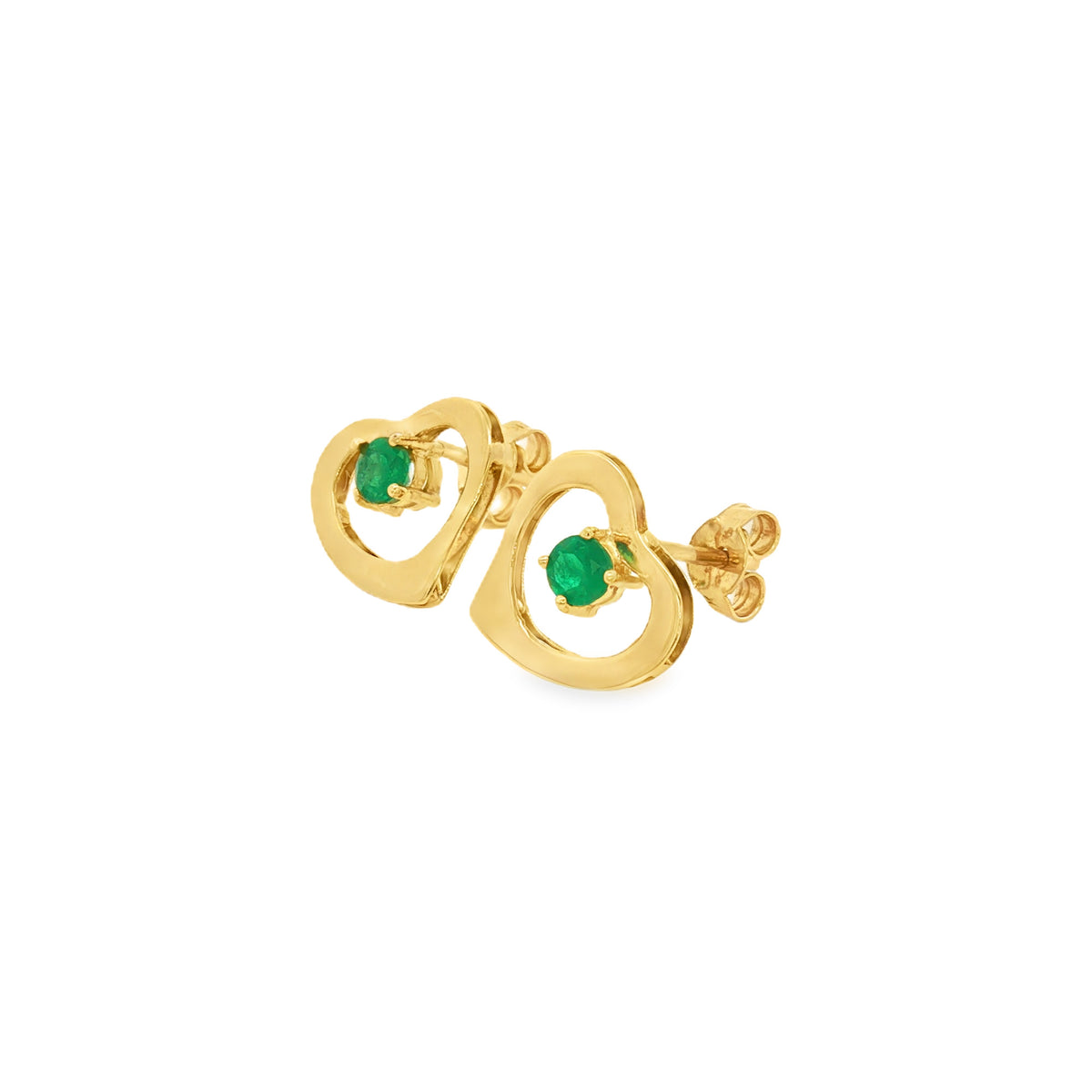 ARETES CORAZÓN DE ESMERALDAS