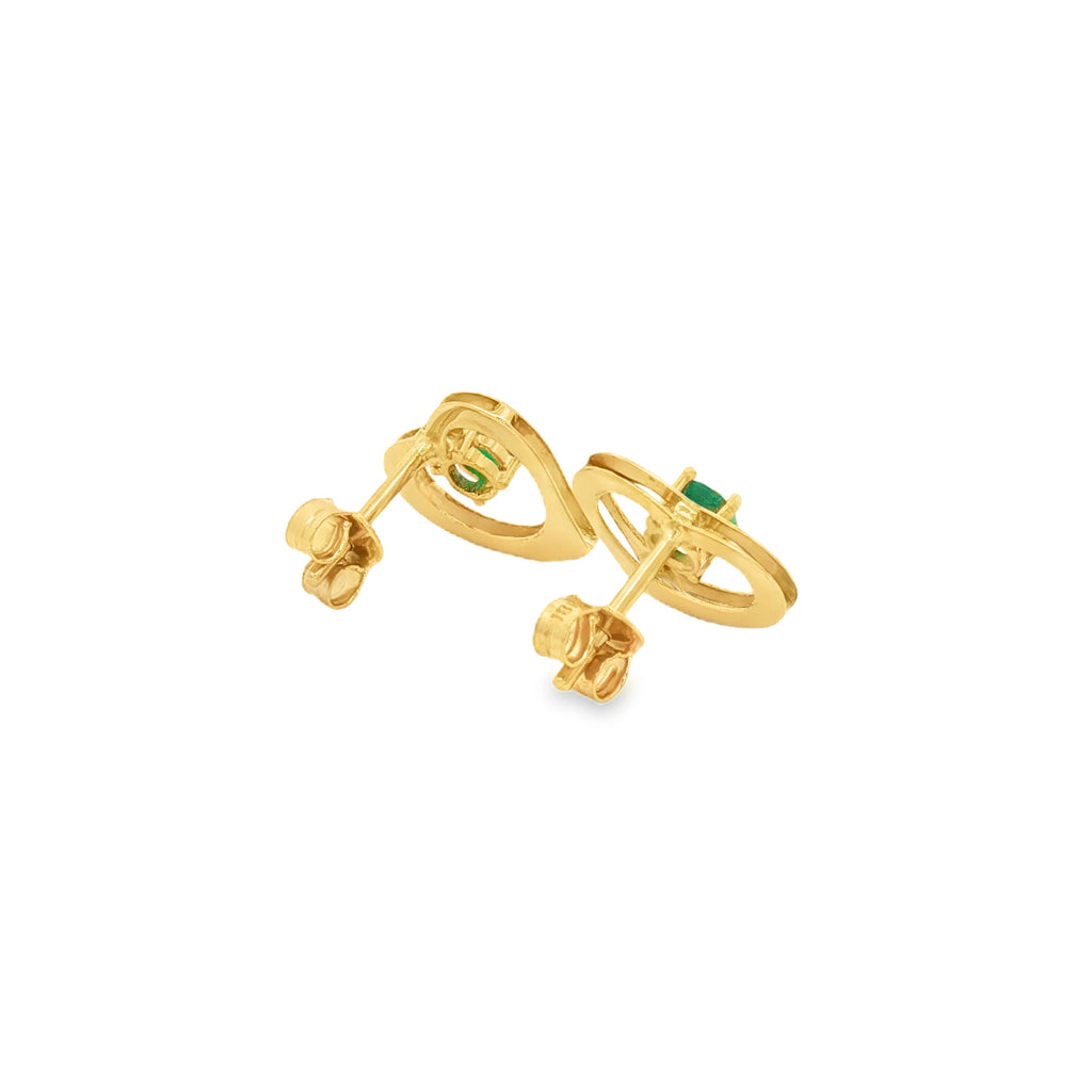 ARETES CORAZÓN DE ESMERALDAS