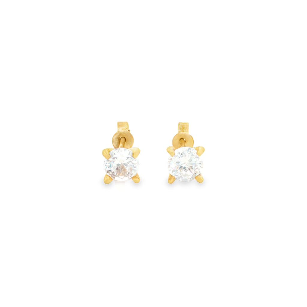 ARETES CON ZIRCÓN 4 UÑAS