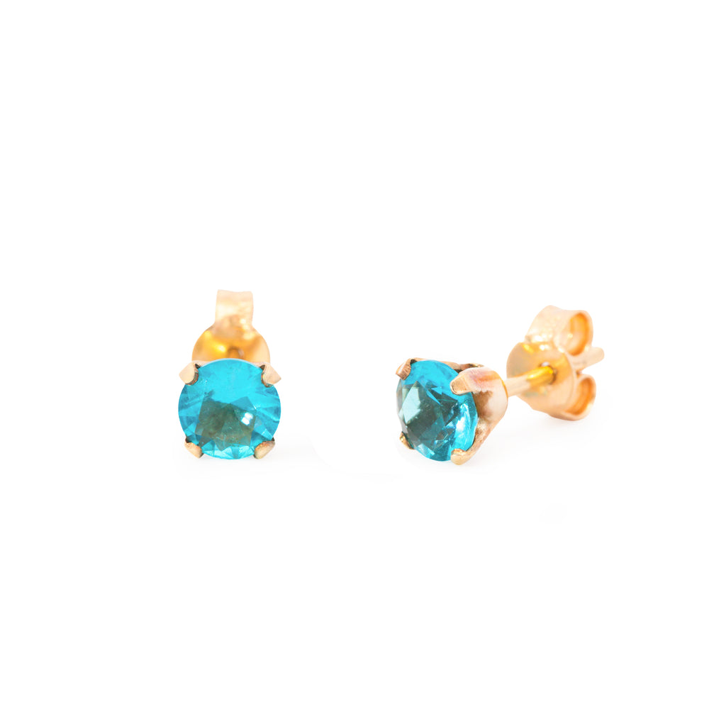 ARETES CON ZIRCÓN AZUL