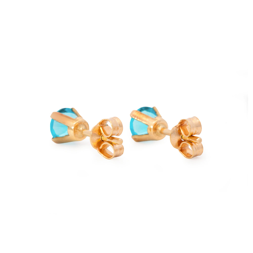 ARETES CON ZIRCÓN AZUL