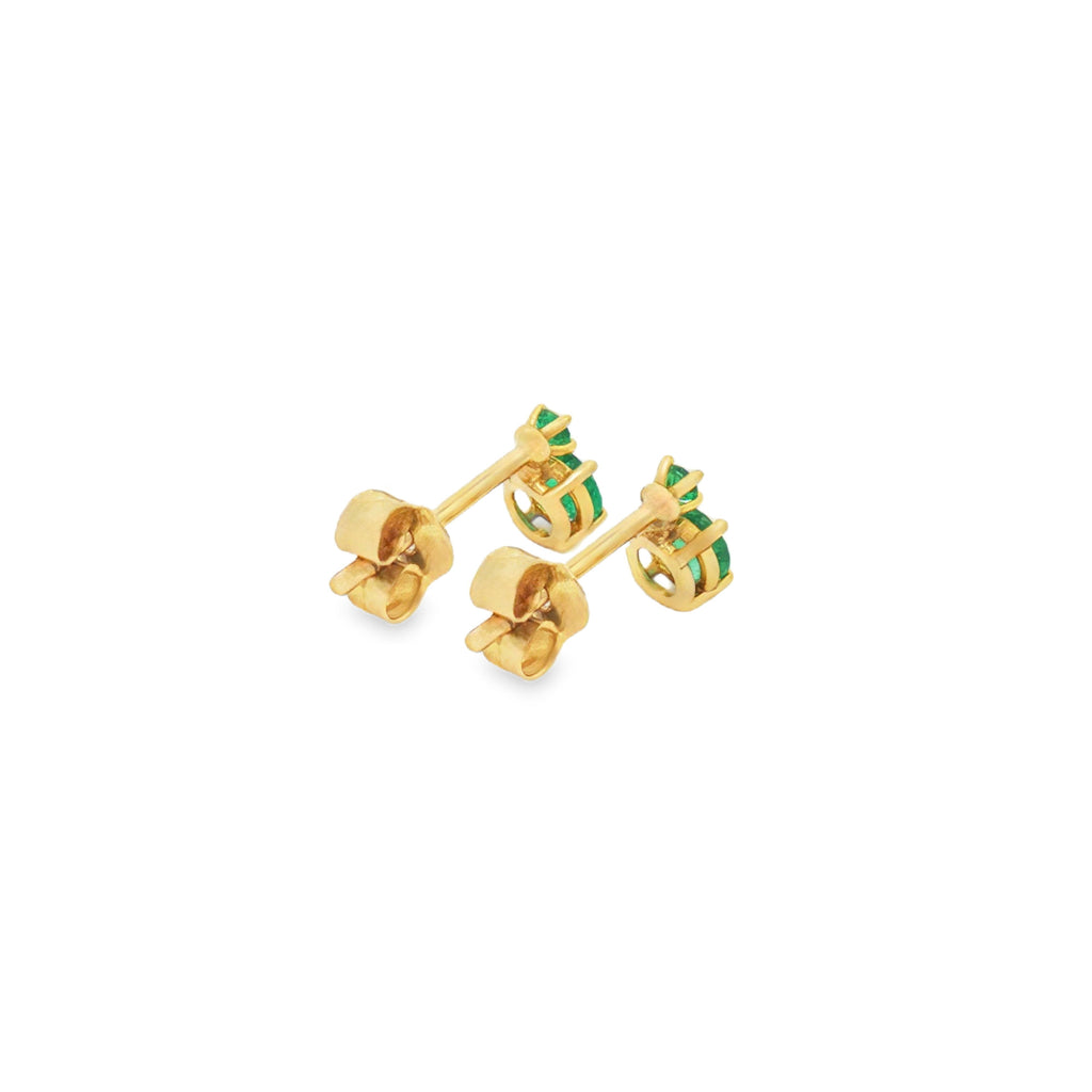 ARETES ESMERALDAS REDONDAS DOBLES