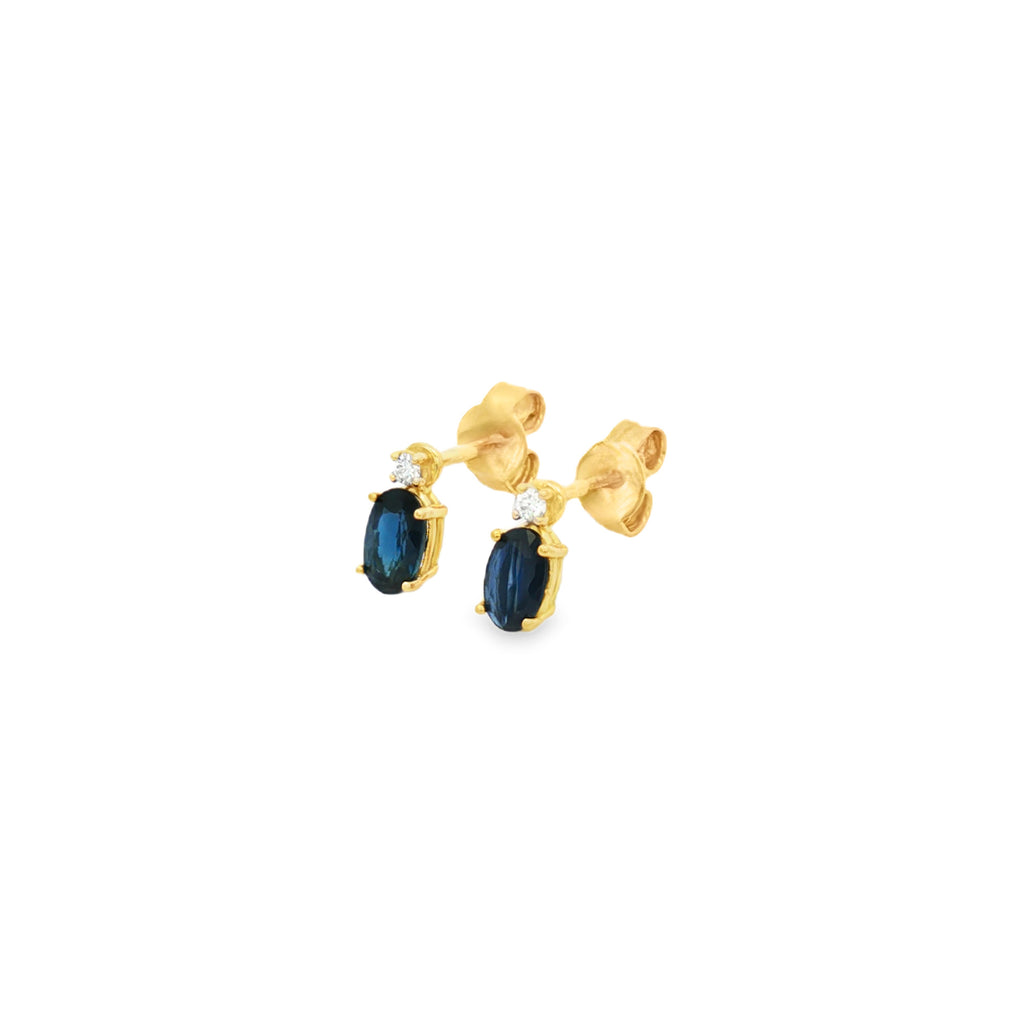 ARETES CON ZAFIROS Y DIAMANTES