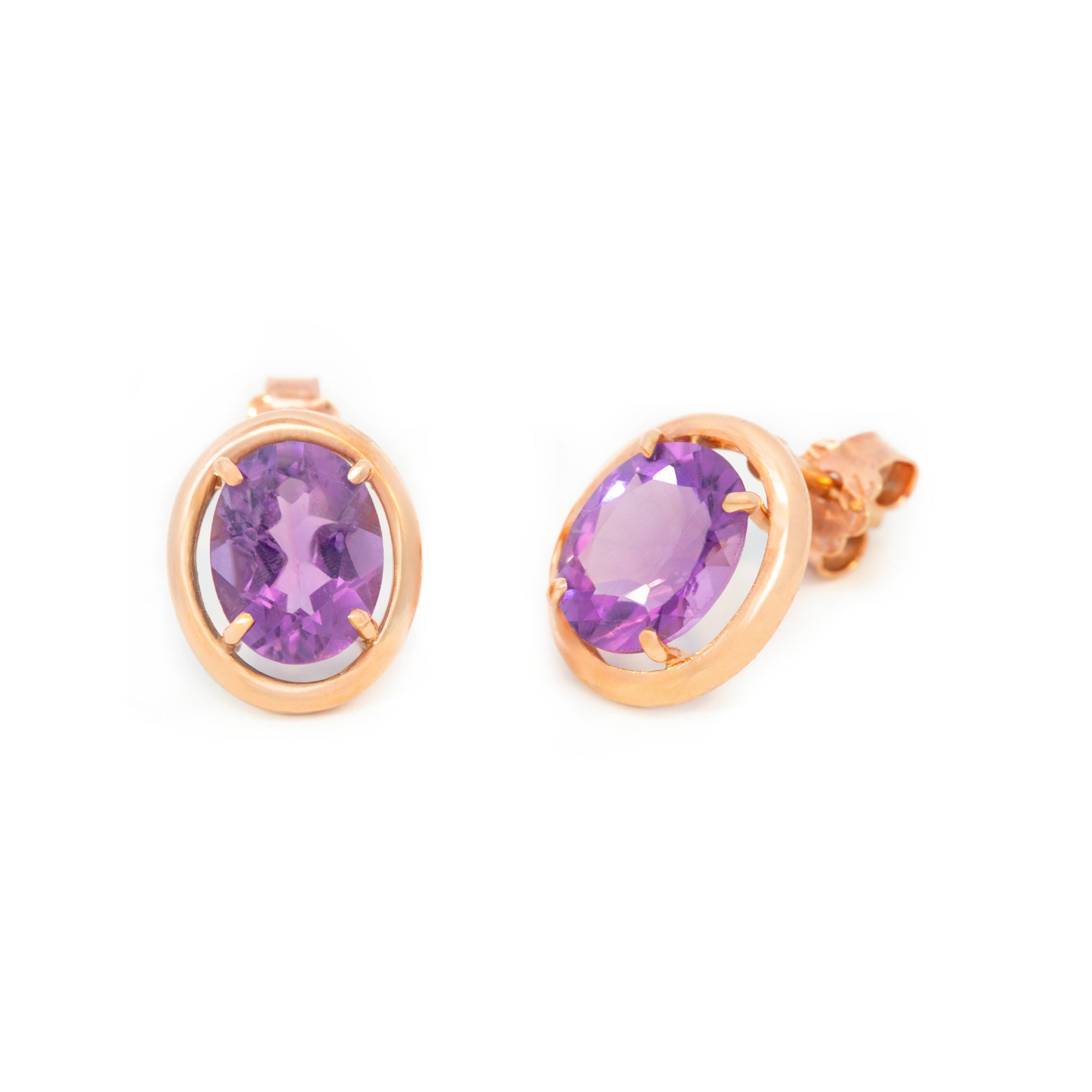 ARETES OVAL AMATISTA