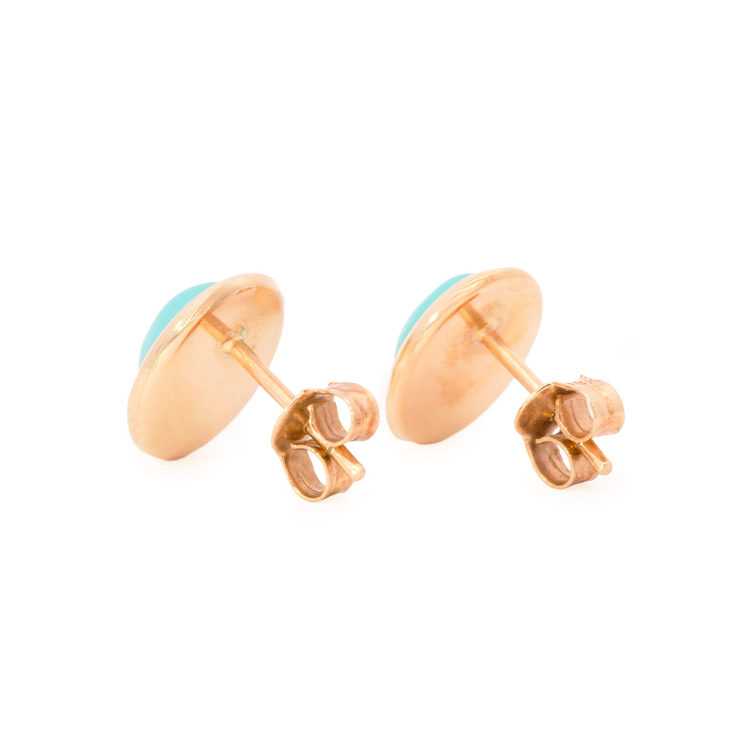 ARETES CON TURQUESA OVAL