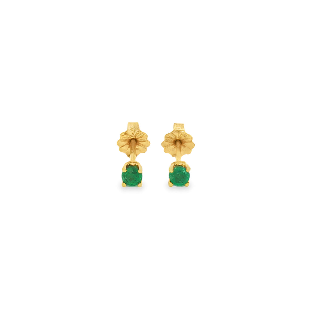 ARETES ESMERALDAS REDONDAS