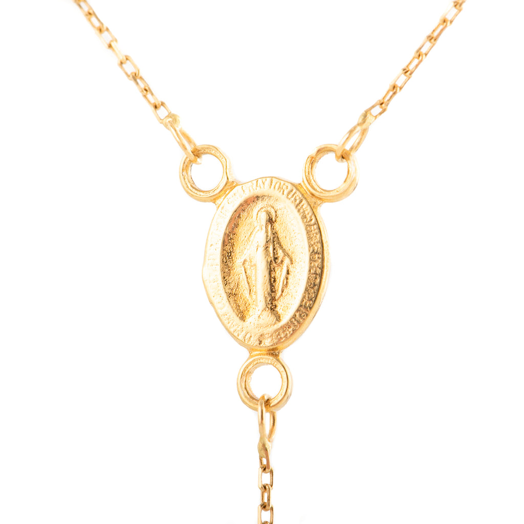 Camándula de perlas 5mm en oro amarillo