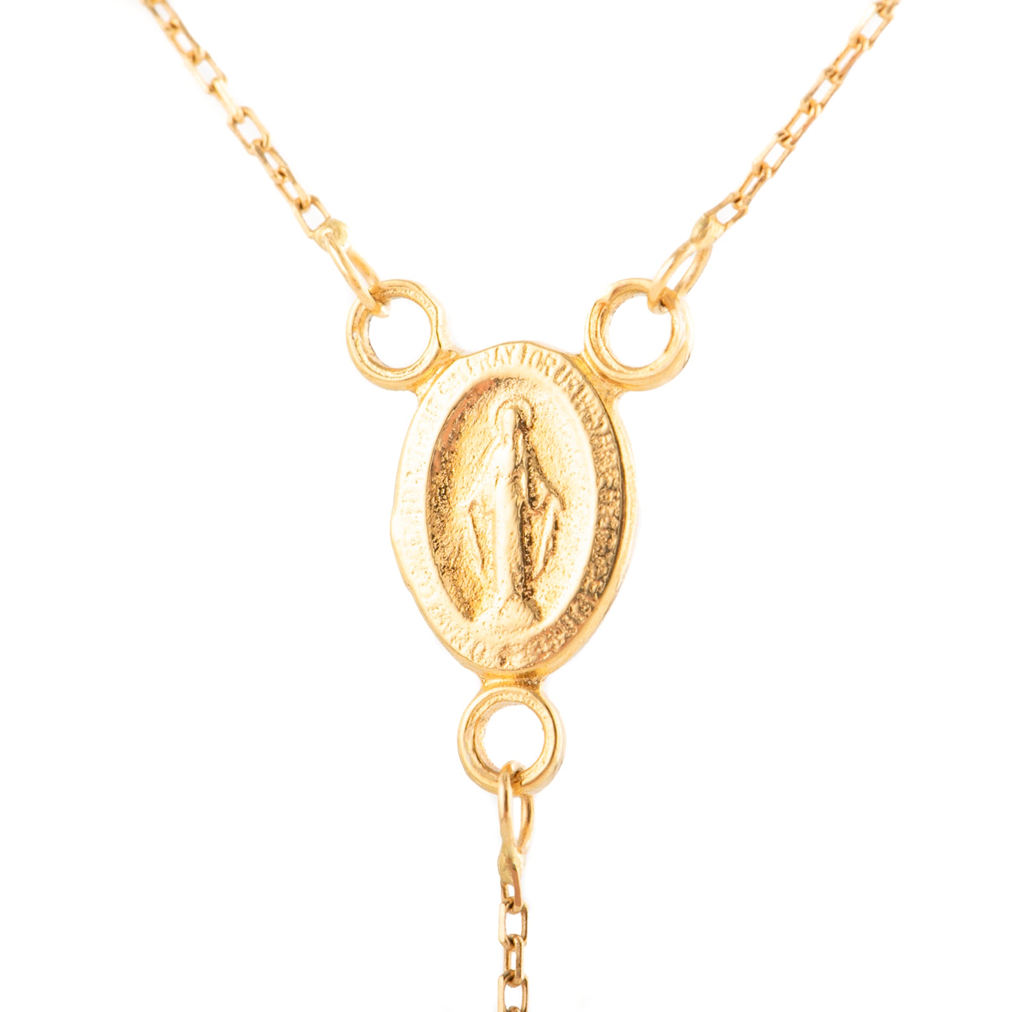 Camándula de perlas 5mm en oro amarillo