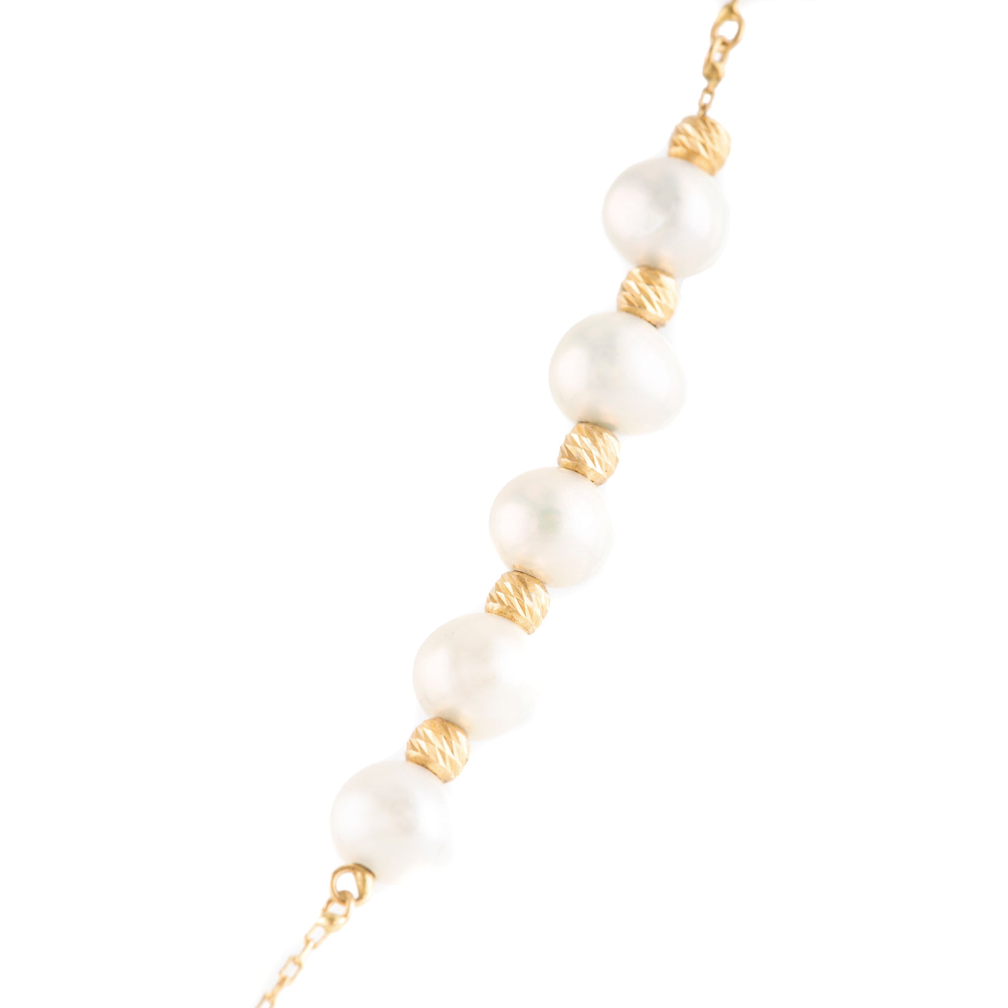 Camándula de perlas 5mm en oro amarillo