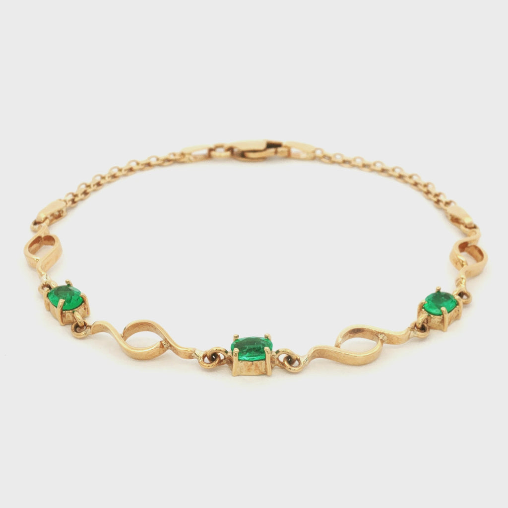 PULSERA ONDAS CON ESMERALDAS
