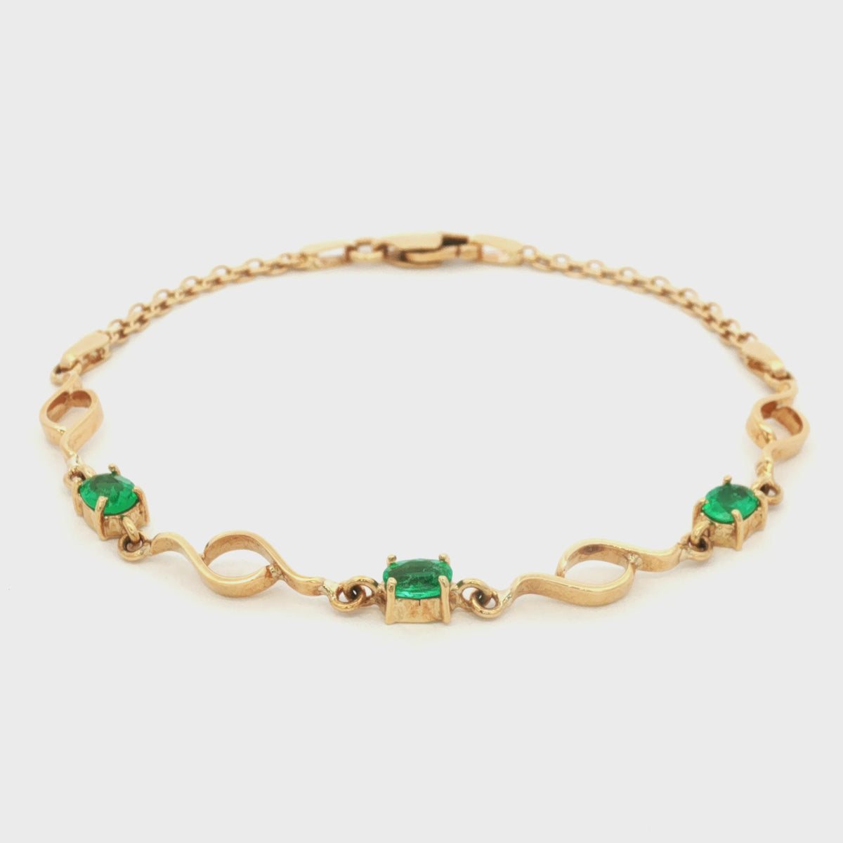 PULSERA ONDAS CON ESMERALDAS