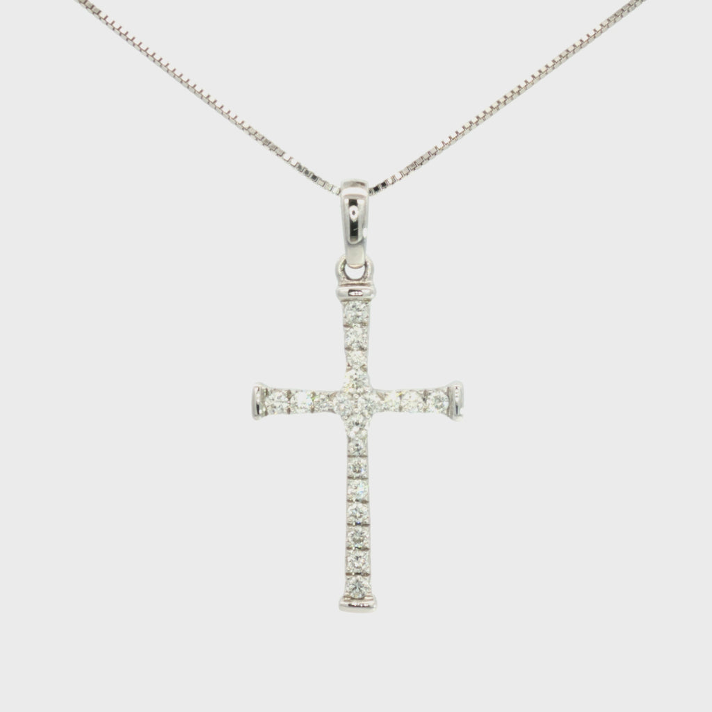 DIJE CRUZ DIAMANTES ENGASTE UÑAS