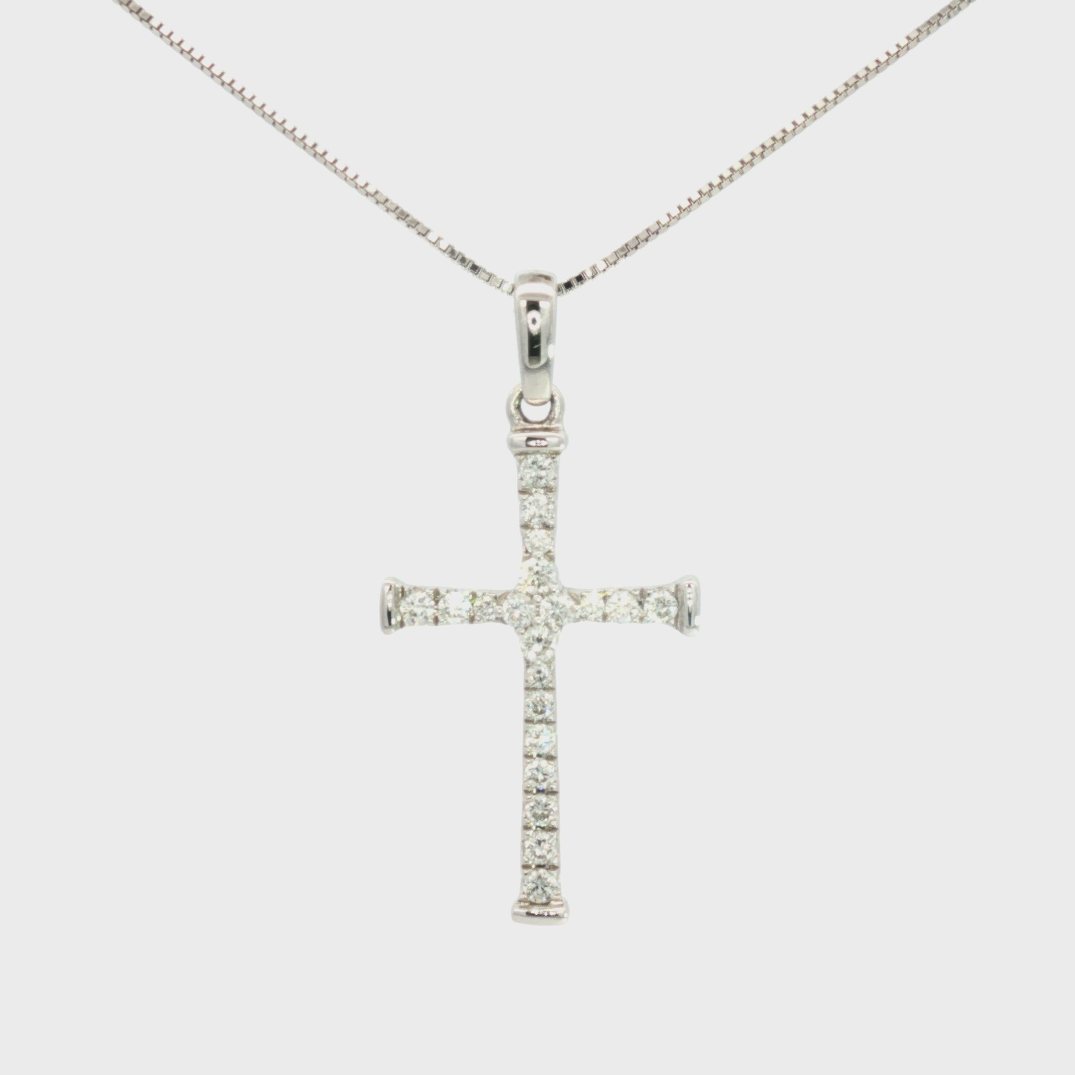 DIJE CRUZ DIAMANTES ENGASTE UÑAS