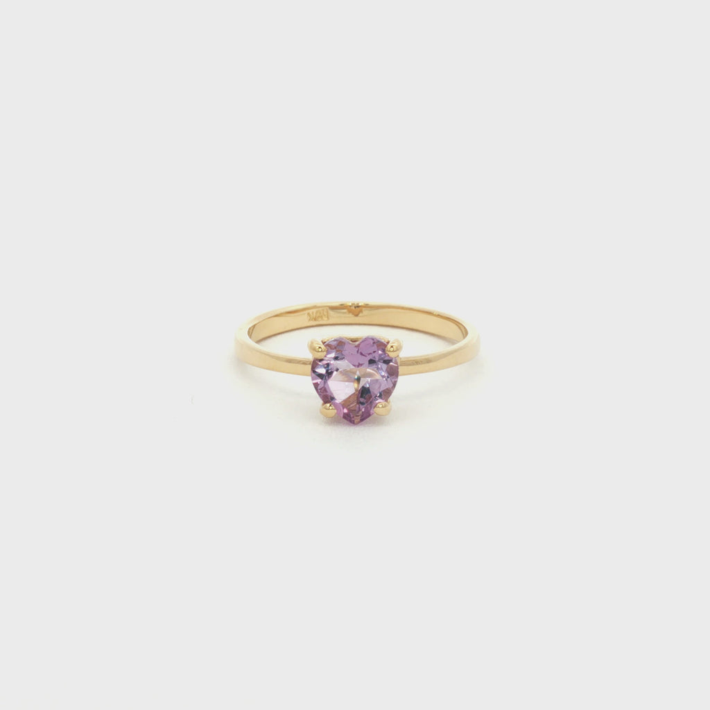 ANILLO AMATISTA CORAZÓN