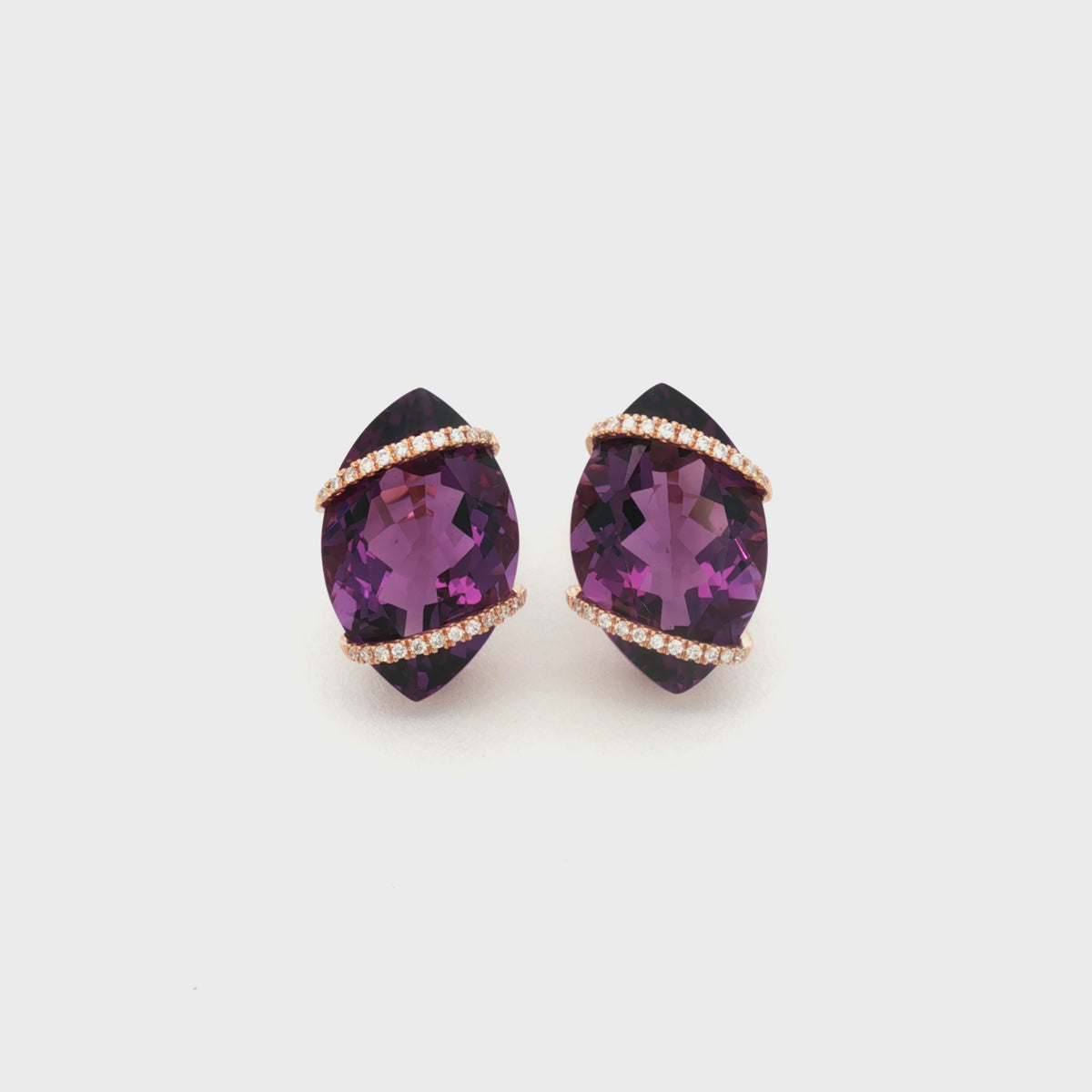 ARETES AMATISTA Y DIAMANTES