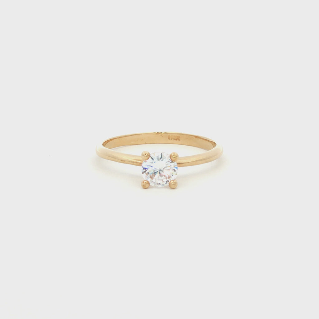 ANILLO SOLITARIO CON ZIRCÓN