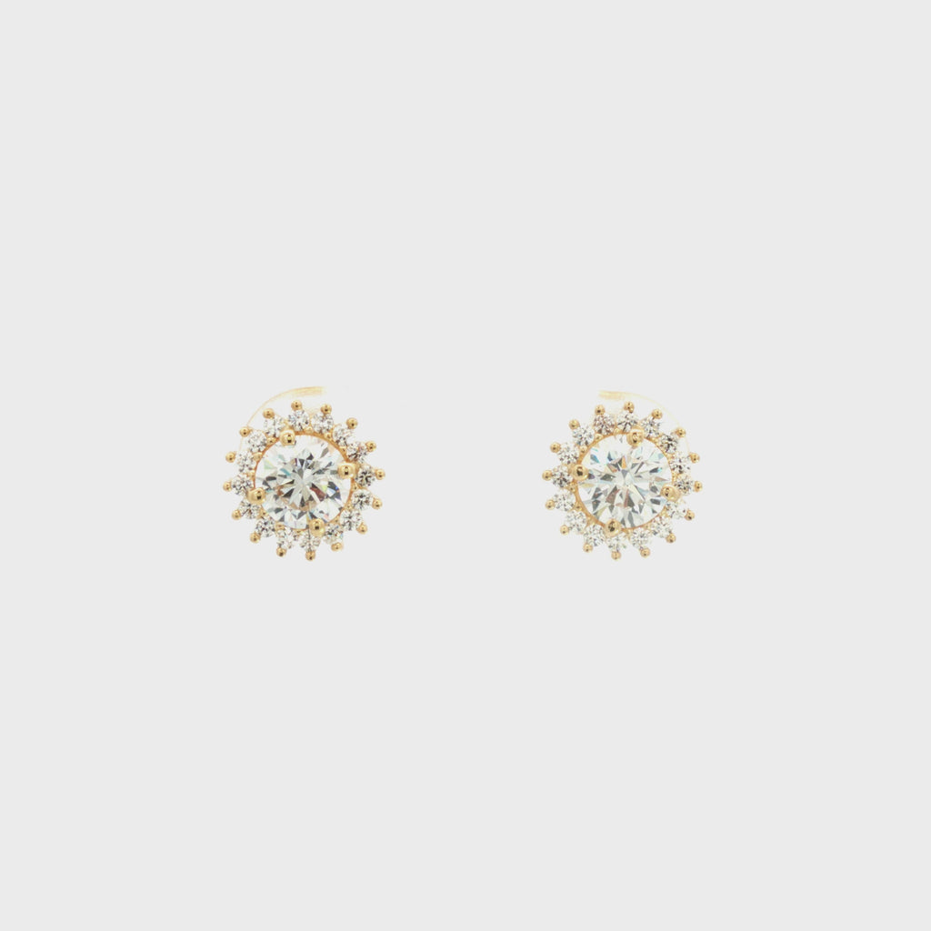 ARETES FLOR PUNTAS ZIRCONES