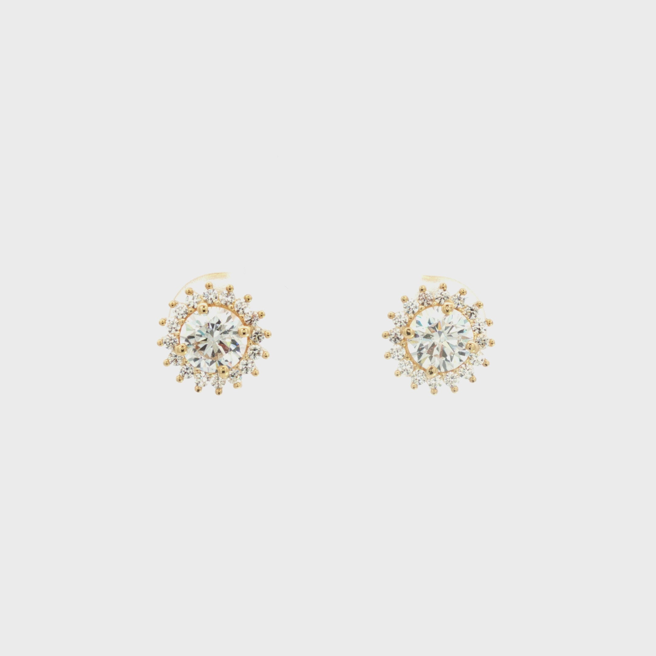 ARETES FLOR PUNTAS ZIRCONES