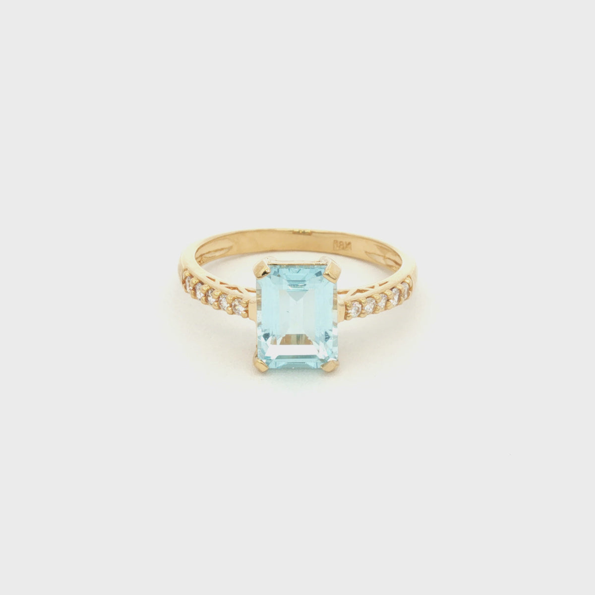 ANILLO SOLITARIO TOPACIO CON ZIRCONES