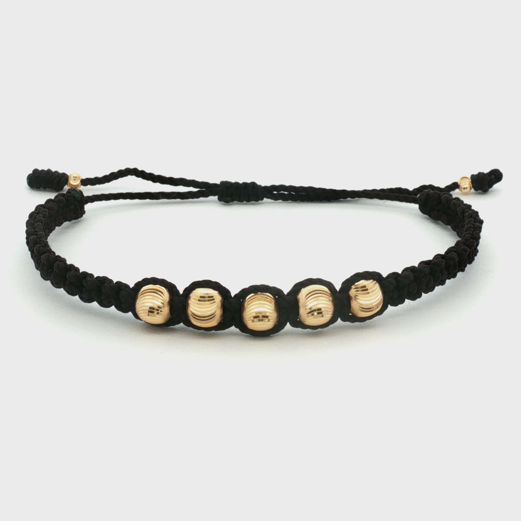PULSERA HILO NEGRO BOLA DIAMANTADA