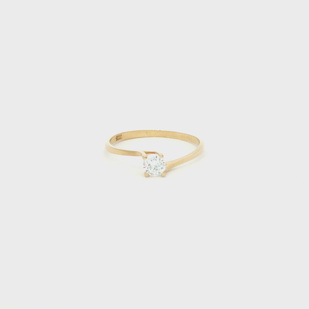 ANILLO ZIRCÓN CRUZADO