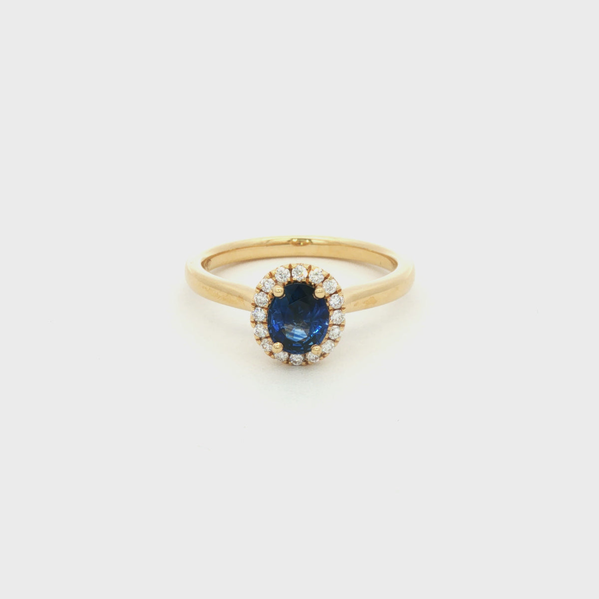 ANILLO FLOR CON ZAFIRO Y DIAMANTES
