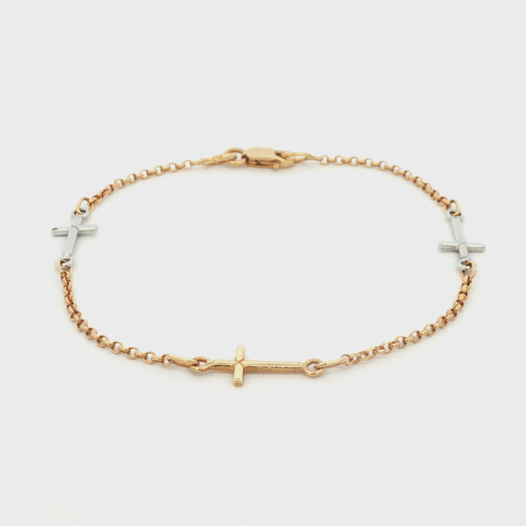 PULSERA CRUCES TEJIDO ROLLO