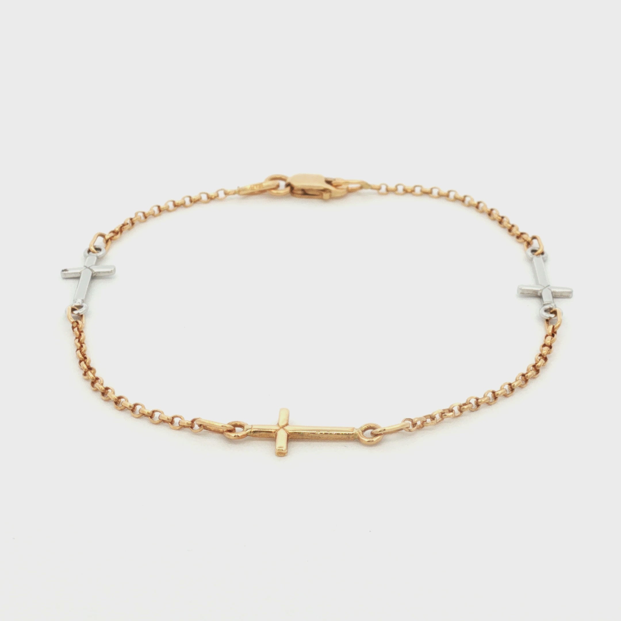PULSERA CRUCES TEJIDO ROLLO