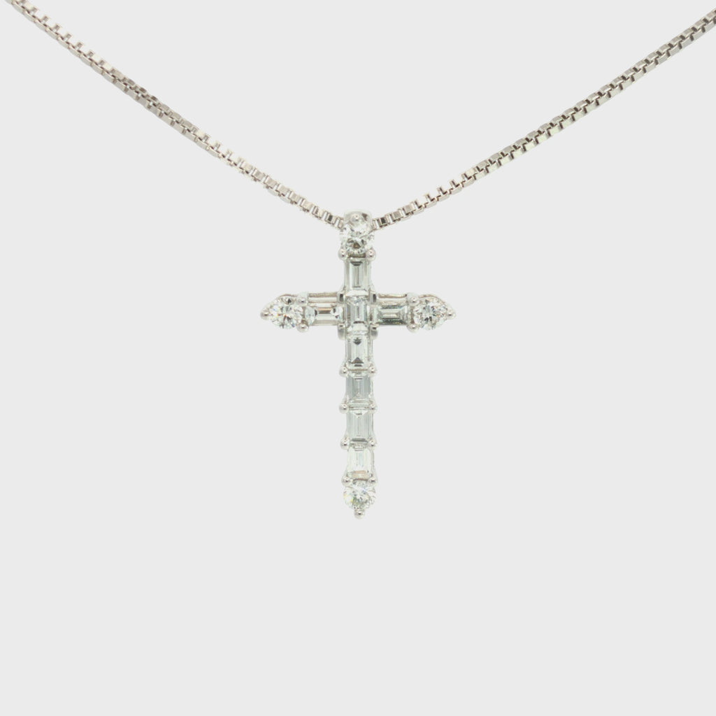 DIJE CRUZ DIAMANTES BAGUETTE