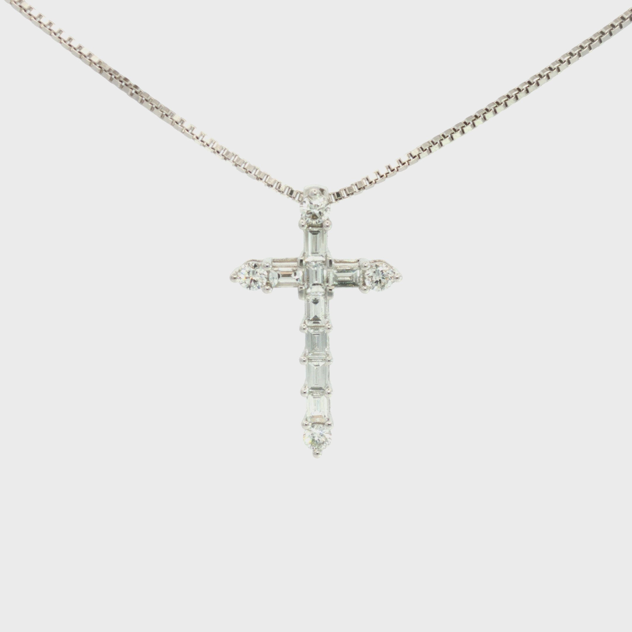 DIJE CRUZ DIAMANTES BAGUETTE