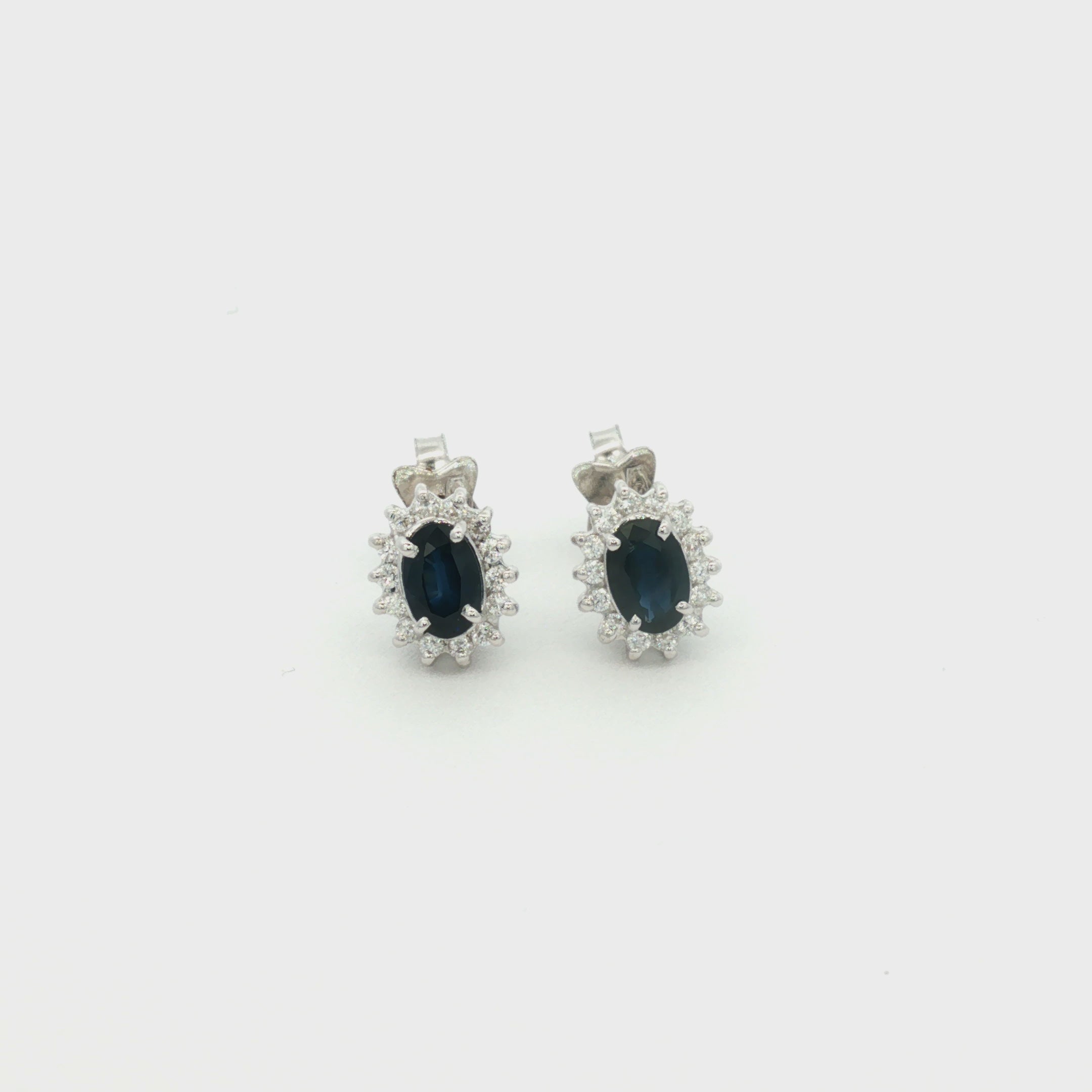 ARETES FLOR ZAFIRO Y DIAMANTES